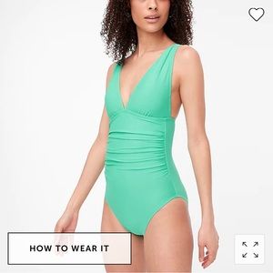 J. Crew v-neck ruched one-piece swimsuit